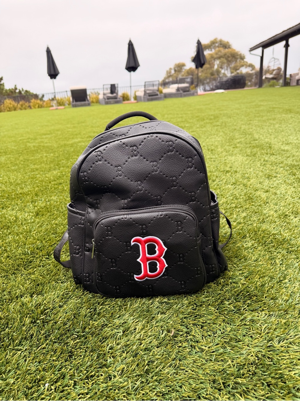 Boston Red Sox Black Quilted Mini Backpack